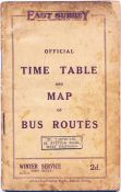 1928 East Surrey Traction Co Ltd "OFFICIAL TIMETABLE AND MAP OF BUS ROUTES - Winter Service, (