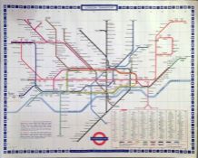 London Transport Underground quad-royal POSTER MAP issued in January 1972. One of the Paul Garbutt