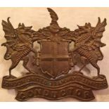 London United Tramways tram conductor's CAP BADGE of the style issued from approx 1910-1924. Made of