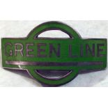'Green Line' driver's & conductor's CAP BADGE issued by Green Line Coaches Ltd between 1930-1932. In