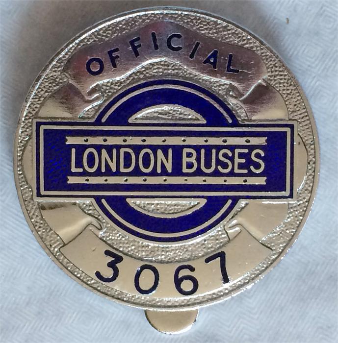 London Buses senior OFFICIAL'S PLATE (serial no 3067) issued in the 1980s for use as - Image 2 of 4
