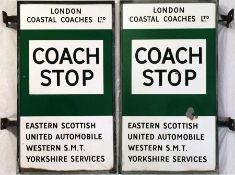 London Coastal Coaches Ltd 1930s-50s enamel COACH STOP as fitted by London Transport to stops in the