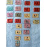 Selection of early London Underground card WEEKLY SEASON TICKETS with issue dates between 1916 and