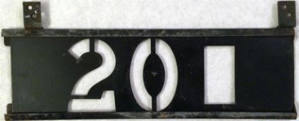 London Transport ROUTE NUMBER STENCIL '20', with a space to insert the 'A' suffix, together with