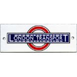 London Transport 1930s enamel bus stop timetable panel HEADER PLATE. This is the pre-WW2 design