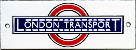 London Transport 1930s enamel bus stop timetable panel HEADER PLATE. This is the pre-WW2 design