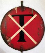 London Underground 'Crossed T' SIGN which would have been hung at the end of the station platform to