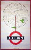 Original 1939 London Transport double-royal POSTER 'Kilburn' showing the entrance to the Underground