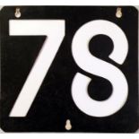 London Tram ROUTE NUMBER STENCIL PLATE from an E/1-class tram for route 78 which ran from Victoria