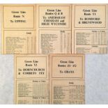 WW2 London Transport Green Line TIMETABLE LEAFLETS dated October 1940 in respect of the (