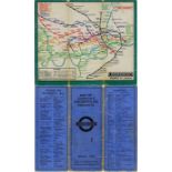 c1931 London Underground linen-card POCKET MAP from the 'Stingemore' series. From the larger