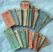Collection of London Transport 1940s geographical PUNCH TICKETS for routes 118 to 132. Tickets are