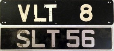 London Transport Routemaster front REGISTRATION PLATES VLT 8, ex-first production bus RM 8 of