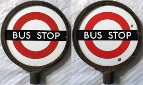 London Transport 'DOLLY STOP', a temporary bus stop used for diversions, emergencies etc. This is