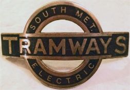 South Metropolitan Electric Tramways Driver's & Conductor's CAP BADGE dating from 1924-1933. Based