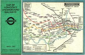 1926 London Underground POCKET MAP OF LONDON'S UNDERGROUND RAILWAYS, one of the Fred Stingemore-