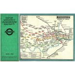 1926 London Underground POCKET MAP OF LONDON'S UNDERGROUND RAILWAYS, one of the Fred Stingemore-