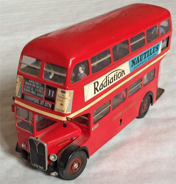 Scratch-built MODEL of a London Transport RT-type bus (RT4700) depicted on route 11 from Riverside