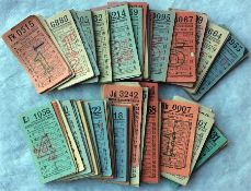 Collection of London Transport 1940s geographical PUNCH TICKETS for routes 1 to 10A. Tickets are