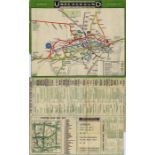 1909 London Underground POCKET MAP. Printed by Johnson, Riddle & Co Ltd, interesting features