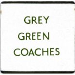 London Transport coach stop enamel E-PLATE for the independent operator Grey Green Coaches which ran