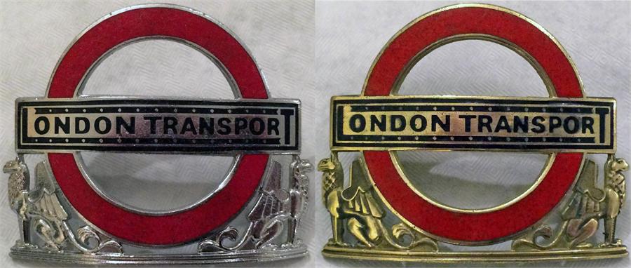 1960s London Transport Central Buses Inspector's CAP BADGES comprising the chrome version for