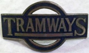 'Tramways' driver's & conductor's CAP BADGE in Underground Group style issued by the Combine's