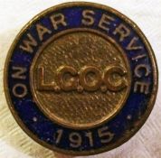 London General Omnibus Company 'ON WAR SERVICE' LAPEL BADGE issued during WW1 to staff who were