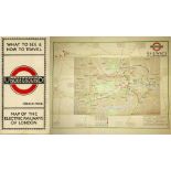 1924 London Underground MAP of the Electric Railways of London "What to see and how to travel". June