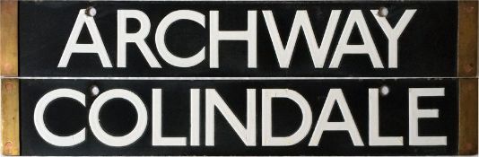 London Underground Standard (1920s) Stock and/or 1938 Tube Stock enamel DESTINATION PLATE for