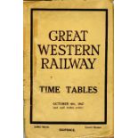 1947 Great Western Railway TIMETABLES BOOKLET from October 6, 1947 'and until further notice' (the