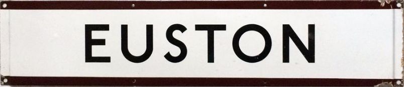 London Underground 1950s/60s enamel PLATFORM FRIEZE PLATE 'Euston' from one of the Northern Line