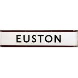London Underground 1950s/60s enamel PLATFORM FRIEZE PLATE 'Euston' from one of the Northern Line