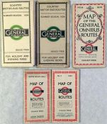 London General Omnibus Company POCKET MAPS comprising Country Routes Summer 1924 (re-print), Country