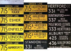 London Country RF/RP-type DESTINATION BLIND type 'M' (Green Line) from Guildford/Hertford Garages.