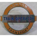 London Transport Underground sample CAP BADGE inscribed 'Train Operator' and intended for use by