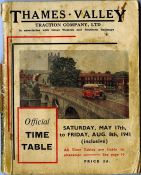 1941 wartime issue of the Thames Valley Traction Company Ltd official TIMETABLE BOOKLET 'in