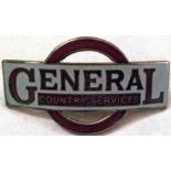 London General Country Services Driver's/Conductor's CAP BADGE in red and grey enamel, matching