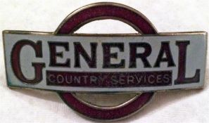 London General Country Services Driver's/Conductor's CAP BADGE in red and grey enamel, matching