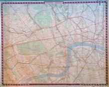 1953 London Transport quad-royal POSTER MAP titled 'Central London' and showing Underground lines