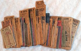 Quantity of London General Omnibus Company geographical PUNCH TICKETS for services (routes) 13, 15-