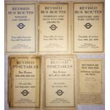 Selection of 1936-38 London Transport Country Bus 'Revised Bus Routes' TIMETABLE BOOKLETS comprising