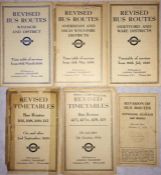 Selection of 1936-38 London Transport Country Bus 'Revised Bus Routes' TIMETABLE BOOKLETS comprising