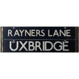 London Underground Standard (1920s) Tube Stock enamel DESTINATION PLATE for Rayners Lane &