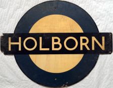 1930s London Transport TRAMWAY STATION SIGN 'HOLBORN' from one of two stations in the Kingsway