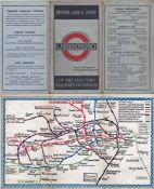1921 London Underground 'Inner Area MAP of the Electric Railways of London', a pocket-sized linen-