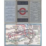 1921 London Underground 'Inner Area MAP of the Electric Railways of London', a pocket-sized linen-