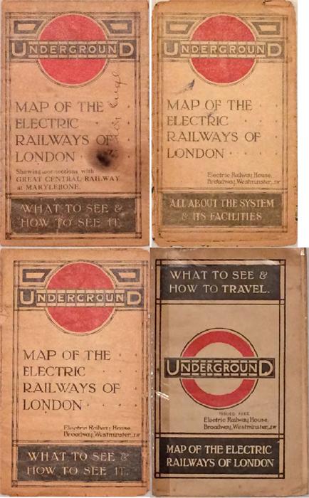 Selection of London Underground MAPS comprising c1914/14 'shewing connections with Great Central