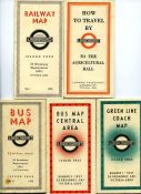 Selection of 1930s London Transport POCKET MAPS comprising No 1, 1935 Beck Underground diagram (