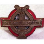 London Transport Military Band CAP BADGE of the second type, worn from c1949 until the band broke up